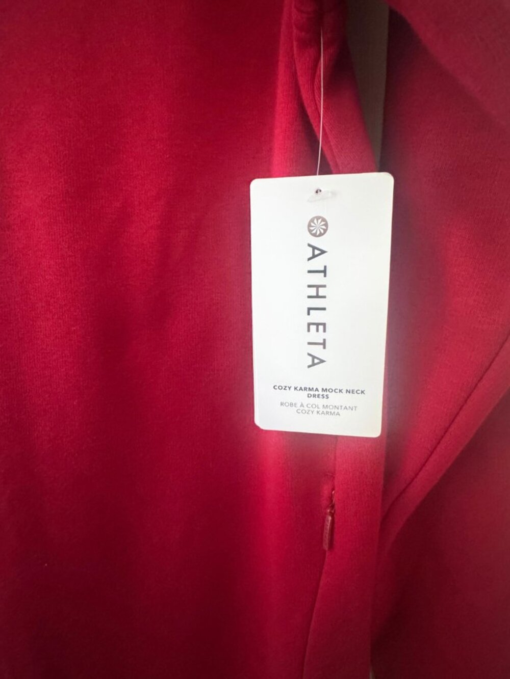 Athleta Cozy Karma Mock Neck Cocoon Dress Red NWT Size S - Picture 5 of 10